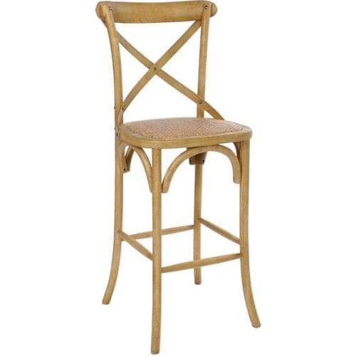 Stool Dekodonia Clear Rustic rattan Elm (48 x 46 x 116 cm)