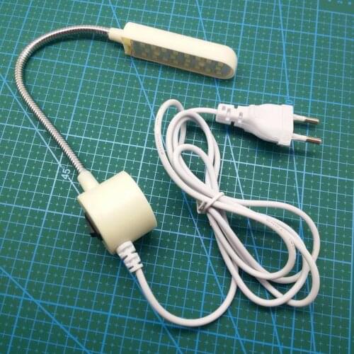 LED-20 Sewing gooseneck Lamp light Magnetic base + plug for Bernina White
