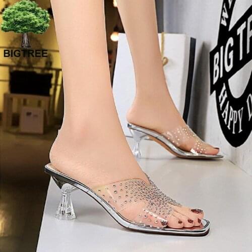 BIGTREE Shoes crystal Sexy Party Shoes Women Shoes Wedding Shoes Bride Gold Sexy High Heels Stiletto Ladies Pointed Heel