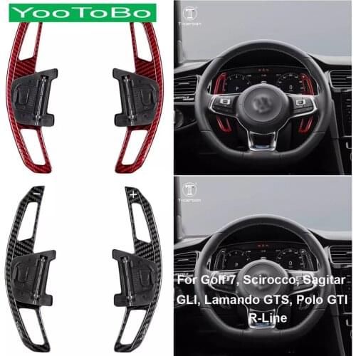Car Styling Carbon Fiber Steering Wheel Shift Paddle Extension Replacement For Volkswagen Golf7 Scirocco Sagitar Lamando R-Line