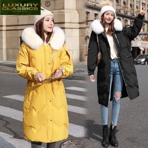 Quality Korean Oversized High Hooded Parkas Jacket Womens Down Jacket Thicken Warm Female Winter Parkas Women Coats Ropa 171