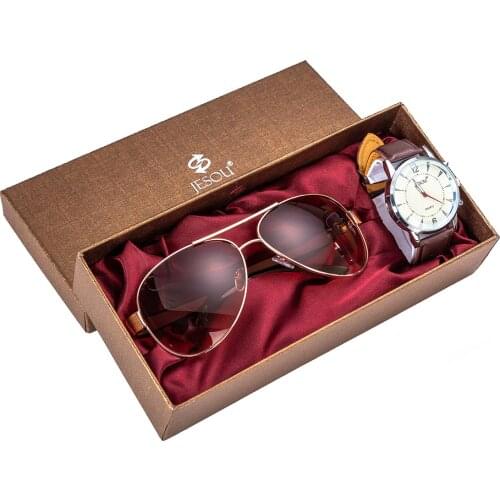 XSVO Mens Gift Set Beautifully Wrapped Watch + Sunglasses Set Creative Combination Set-Watch Casual Sports Male Wristwatches
