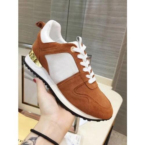 Mixed Color Shoes for Women Sneakers Mesh Leather Designer Shoes Lace Up Luxury Brand Zapatos Para Mujer Platform Sneakers