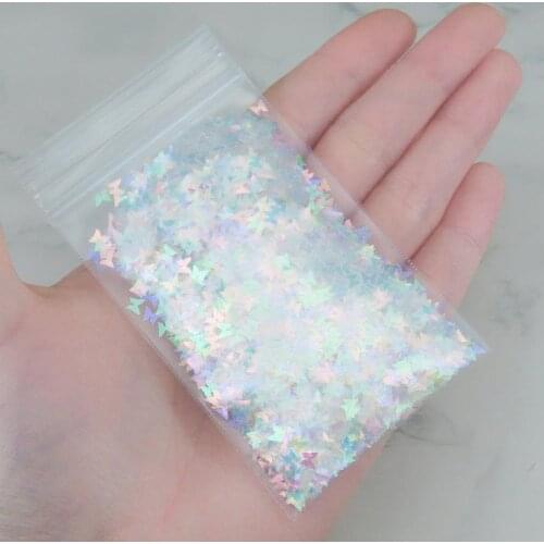 50grams (1.7 ounces) of glitter Clear Iridescent Butterfly Glitter Iridescent Butterfly Confetti Transparent Butterfly Glitter