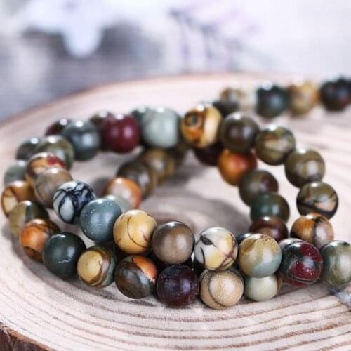 5 Strand Multi-Color Picasso Jasper Gemstone Loose Bead, Necklace , 41.5cm In the Length,6x6x6mm,20g