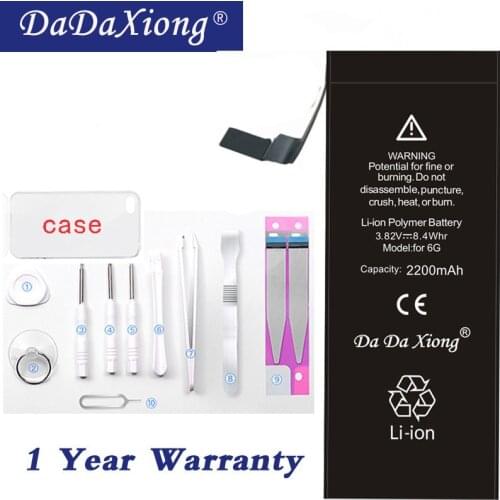 Original DaDaXiong Phone Battery For iPhone 5 S 7 Plus Max Capacity Replacement Lithium Polymer Bateria Free Tools