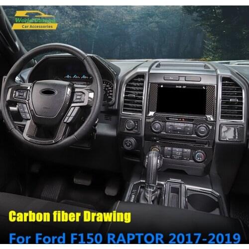 Accessories For Ford F150 RAPTOR 2017-2019 2018 XLT XL Carbon fiber Whole Interior ABS Decoration Cover Trim