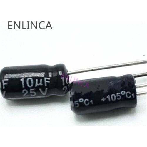 30pcs/lot T02 25V 10UF aluminum electrolytic capacitor size 4*7 10UF25V 20