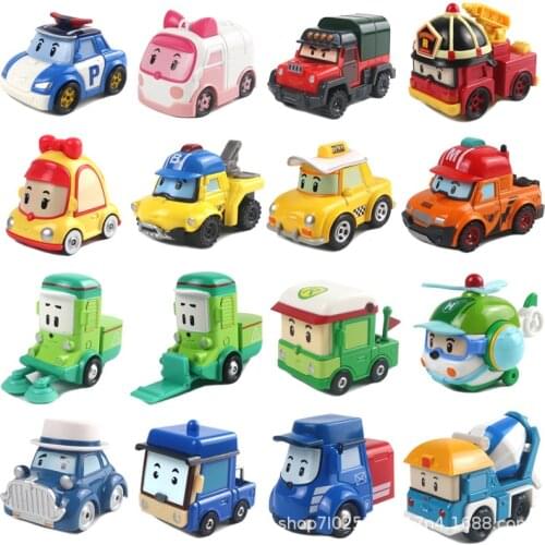 Robocar Kids Anime Toys CE Certification Korea Robot Poli Roy Haley Anime Metal Action Figure Cartoon Toy Car For Children Gift