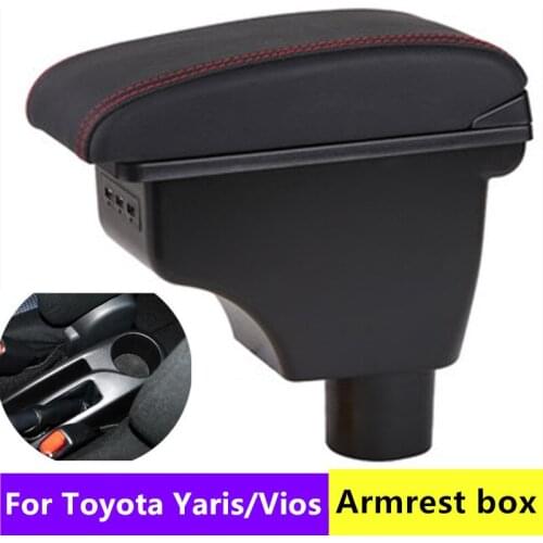 Car Arm Rest Storage Box For Toyota Yaris L Vios 2011-2017Hatchback Centre Console Storage Box Rotatable Armrest