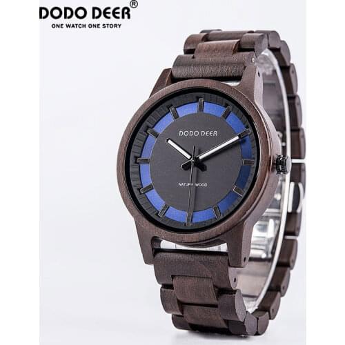 Часы мужские DODO DEER Wood Wristwatch For Men Brand Customize Fashion Retro Luminous Mans Watch Christmas Gift Dropshipping