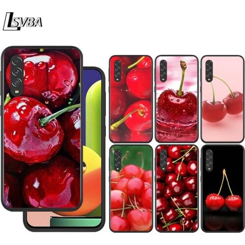 Cherry Fruit for Samsung Galaxy A90 A80 A70 A60 A50 A40 M30 A20E A2Core A10S A10E Silicon Soft Black Phone Case