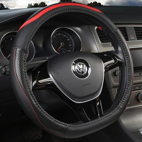 New D Shape Steering Wheel Cover for VW Golf 7 Polo 2014-2019 Scirocco Jetta 6 2017-2019 Santana 2016-2018 Auto Accesorioss