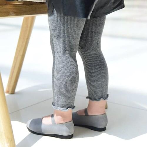 Kids Cotton Warm Ribbed Leggings Children Girls Solid Shaping Ruffle Princess Lace Pants Toddler Cute Trouser Baby Accessories