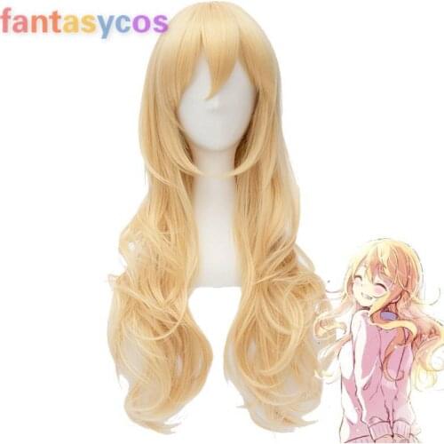 Your Lie in April Miyazono Kaori Cosplay Long Yellow Heat Resistant Synthetic Hair Wigs+Free Wig Cap
