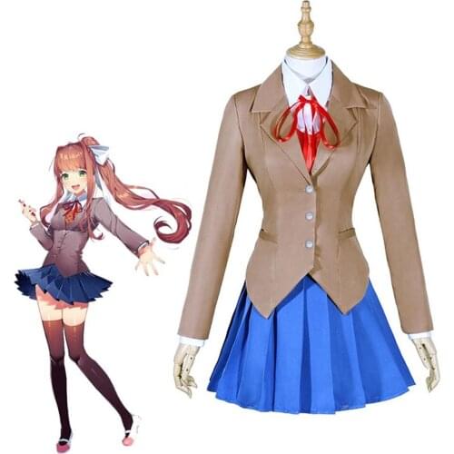 Doki Doki Literature Club Monika Cosplay Sayori Yuri Natsuki Cosplay Costume School Uniform Girl Women Costume Game cosplay