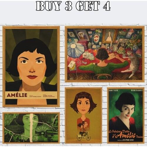 Amelie Classic Retro Kraft Wall Paper Wall Vintage Poster Wall Stickers S