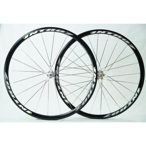 INTRO7 700c fixed gear wheelset single speed bike track wheels high strength racing flat spokes wheel with 20/24H Bearing Hubs