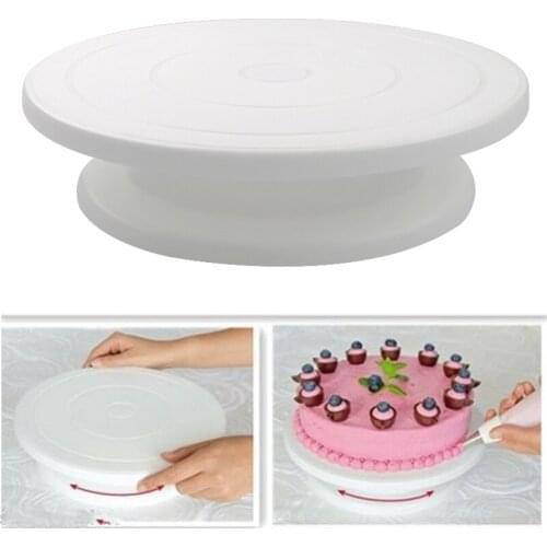 Kitchen DIY Pan Baking Tool Plastic Cake Plate Turntable Rotating Anti-skid Round Cake Stand Cake Decorating Rotary Table