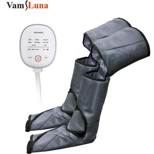New Leg Air Compression Massager Heated for Foot and Calf Thigh Circulation with Handheld Controller 2 Modes 3 Intensities