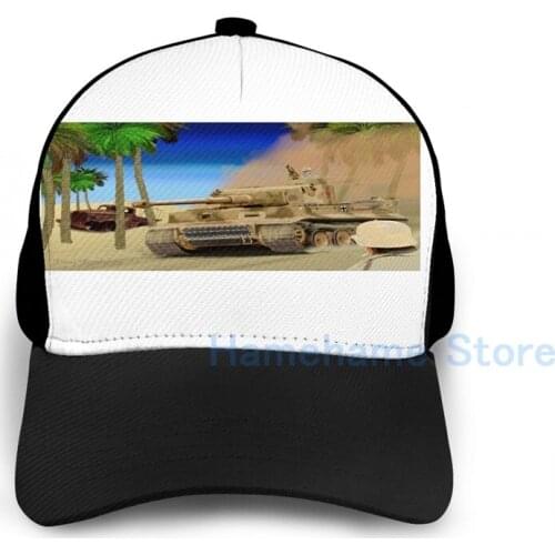 Fashion Tiger Tank WW2 Afrika Korps Basketball Cap men women Graphic print black Unisex adult hat