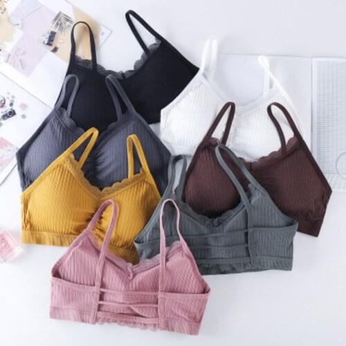 Fashion Women Lace Strap Wrapped Chest Shirt Top New Underwear Comfortable Sexy Sport Bra Solid Color Mujer Underwear