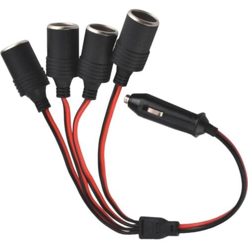 Multi-functional 4 Way High Power Lighter 1 Male 3 Female Socket Car Splitter Adapter Universal Car Accessories