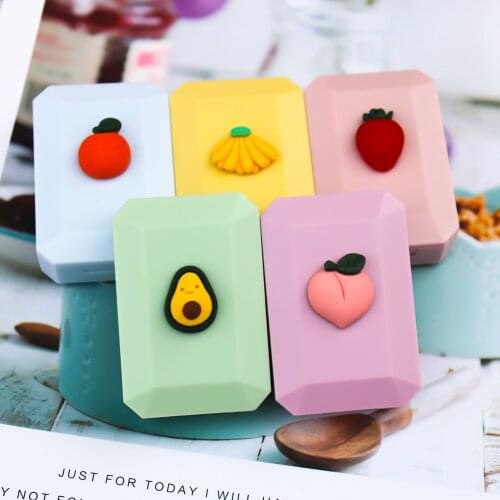 Cartoon Square Fruit Contact Lens Case Cute Animal Contact Lens Care Suite Cute Lens Container For Women And Men