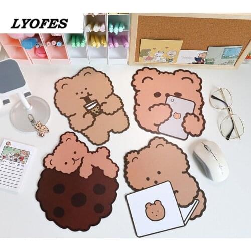 Kawaii Desk Pad Laptop Mouse Mat for Office Home PC Computer Keyboard Cute Mouse Pad Deskpad Gaming Desk Mats Gamer BEAR cracker