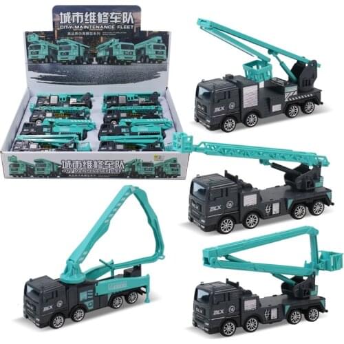 New Hot City Maintenance Fleet simulation toy car model ladder cement pump Truck Aerial platform Truck rescue vehicle