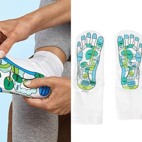 New Acupressure Reflexology Socks English Illustration Physiotherapy Massage Feet Reflexology Socks Foot Point Sock Dropshipping