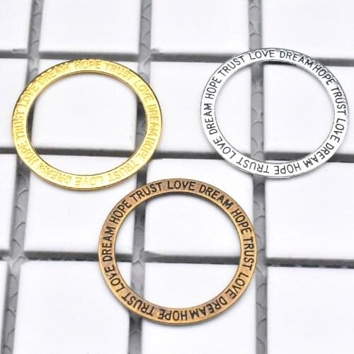 NEW Charms,36mm 6pcs/Lot Three Colors Plated Circle Ring Connector For Making DIY Handmade Jewelry/Bracelet/Necklace