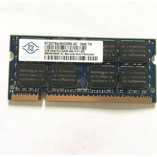 Nanya DDR2 2GB 800MHz Laptop memory 2GB 2Rx8 PC2-6400S-666 ddr2 2gb 800 ram