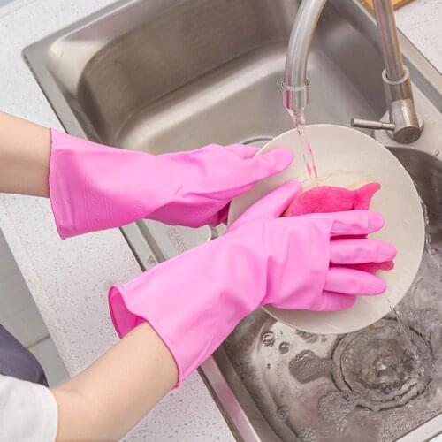 1 Pair Anti-Slip Washing Dish Gloves PVC Thin Household Gardening Kitchen Gloves Waterproof Bathroom Toilet Sink Cleaning Glove