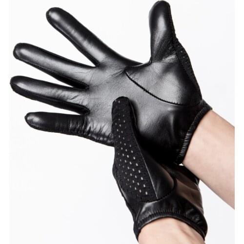 2019 Summer Sun Protection leather Gloves Male Thin Breathable Anti-Slip Driving Gloves Anti-UV Full Fingers Man Mittens