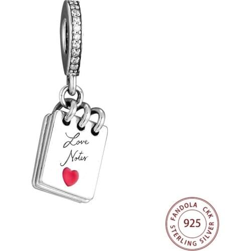 Fits Original Bracelet Argent 925 Sterling Silver Love Notes Pendant Charms Metal Beads for Jewelry Making Berloques Perles