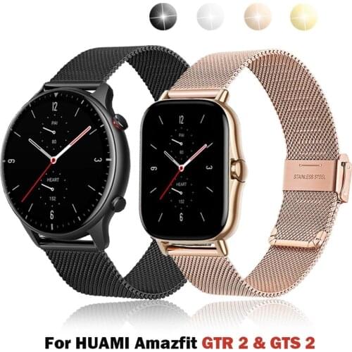 Milanese Loop Strap for Huami Amazfit GTR 2 GTS 2 Bracelet band For Amazfit GTR 47MM GTS 2e Mini Smartwatch replace Watchband