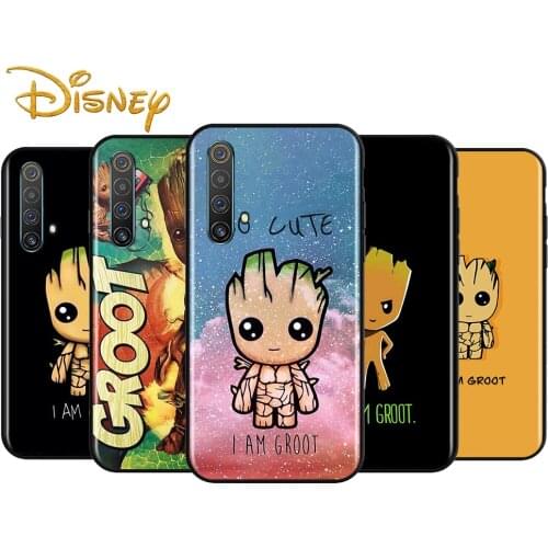 Marvel Groot Art for OPPO Realme V15 X5 X3 X50 X7 X2 C17 C11 C3 C2 7 7i 6 6S 6i 5 3 2 Pro Soft Black Phone Case