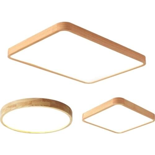 Modren Ultra-thin wood ceiling light lamparas de techo led ceiling lamp for living room bedroom kitchen room light fixture