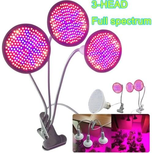 LED Plant Grow Light growing tent box Full Spectrum Flower 200 UV IR Room E27 Lamp Clip Bulb Dual for Indoor growbox hydro