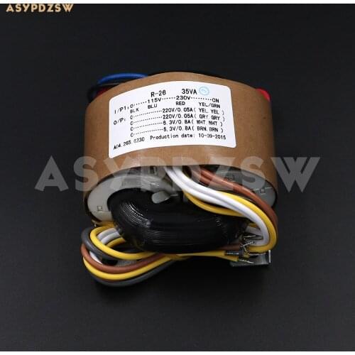 115V / 230V 35VA Dual 220V Dual 6.3V R type transformer With shielded wire output 35W (2x220V+2x6.3V)