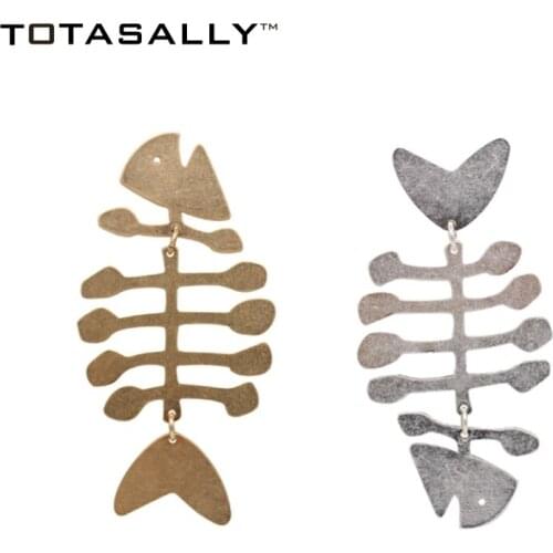 TOTASALLY Fashion vintage Designed mismacthed fish bone dangle Earrings Womens Irregular shape party drop Earrings Jewelry