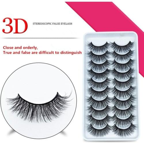 10Pairs/20pairs 3D Faux Mink Eyelashes Natural Thick Long False Eyelashes Dramatic Fake Lashes Makeup Extension Eyelashes
