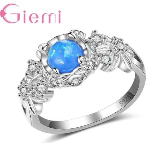100% Real 925 Sterling Silver Women Rings Prong Setting Round AAA Cubic Zircon Stone Fashion Engagement Anillos
