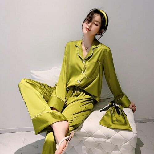 3Piece/Set Women Pajamas Set Rayon Sexy Print Sexy Homewear Pajama Long Sleeve Belt Shirt Pant Big Size Pyjama kPaCotAkoWka