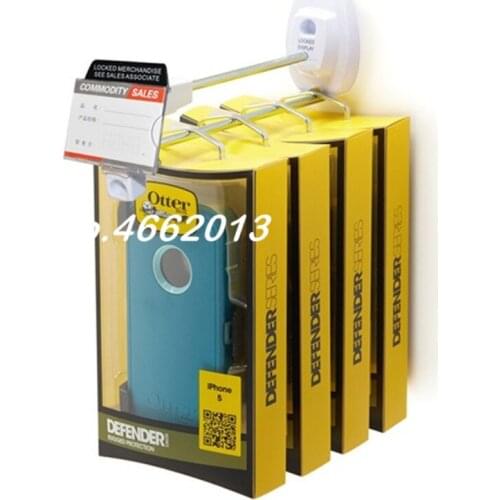 50 pcs/pack ) 25CM 9.8 inch Locking security hook for slatwall white color metal material + 2 magnetic lockpick detacher