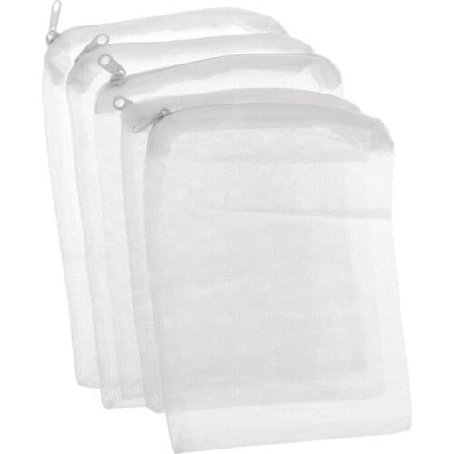 5 Pcs/Set Aquarium Filter Bag Fish Tank Mesh Bag Zipper Net Pond For Bio Ball Active Carbon Isolation Storage 5 Sizes