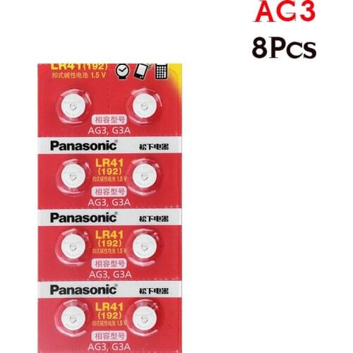 8Pcs Original AG3 LR41 192 V3GA Coin Button Battery Cell 1.5V LR41 LR41H SR41 SR41W SR41SW SR415W TR41SW For Toys Watch