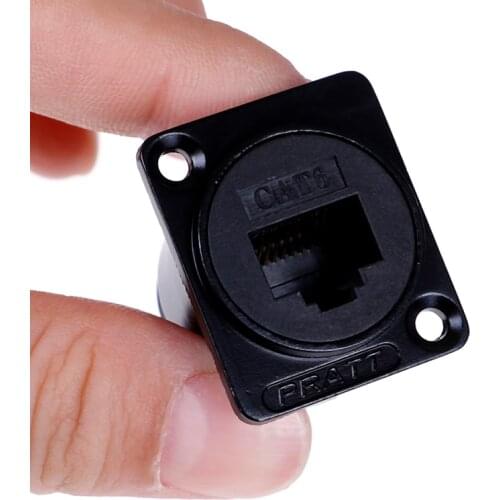 D-type Module RJ45 Socket Cable Female Signal Connector Cat6 Panel Mount Network Ethernet Extension Interface Adapter