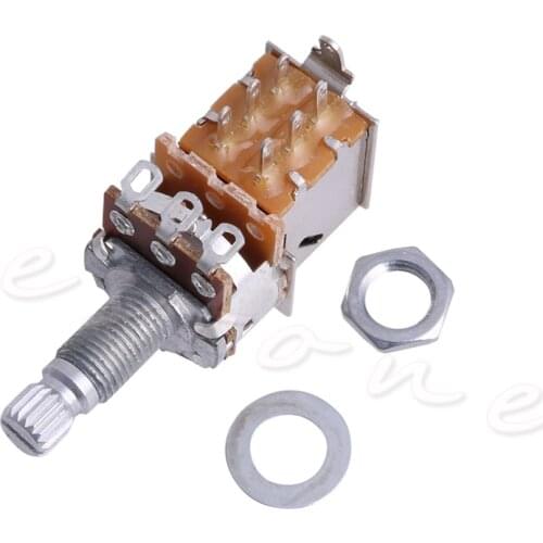 Push Pull Switch B500K Potentiometer Splined DPDT Pot Shaft 18mm Electric Guitar Tone Volume Parts